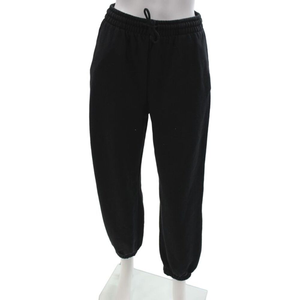 Zara Women Jogger Pants Black Drawstring Cotton Athleisure Size M